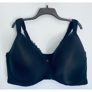 Ashley Stewart Smoothing Plunge Butterfly Bra Black 44H